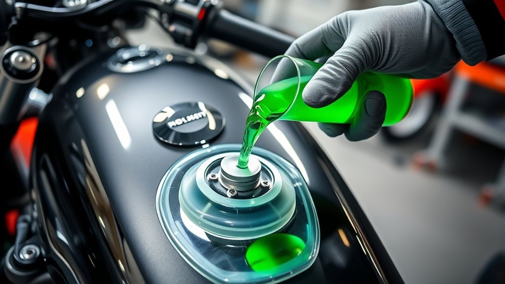 access coolant reservoir safely