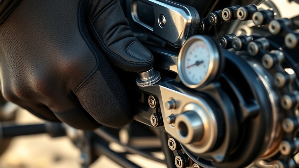 adjust motorcycle chain tension