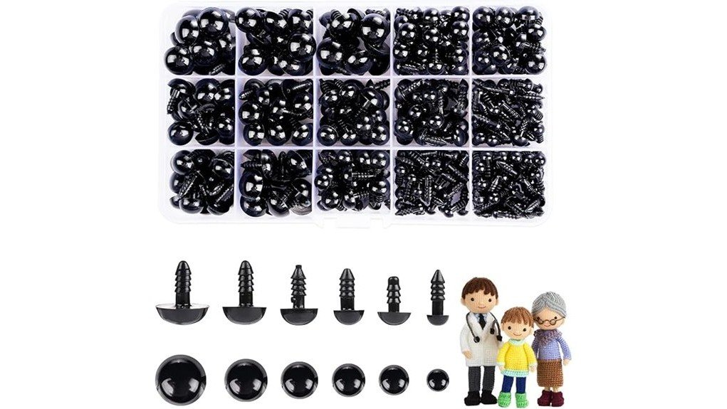 black crochet safety eyes