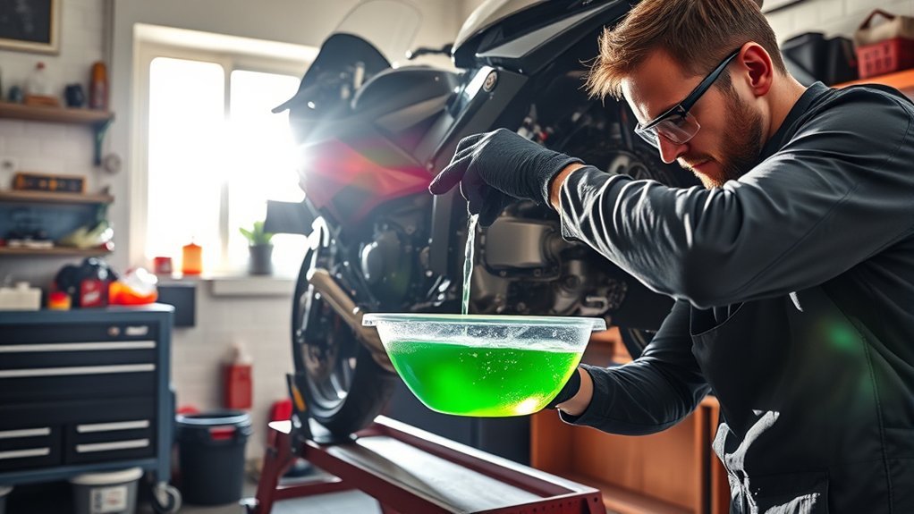 change motorcycle coolant safely