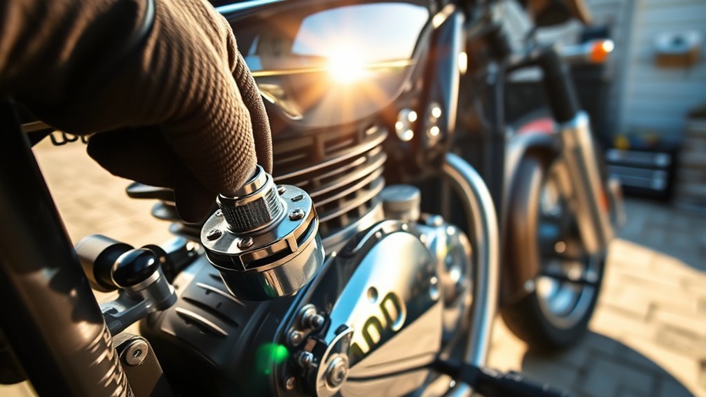 check motorcycle oil level