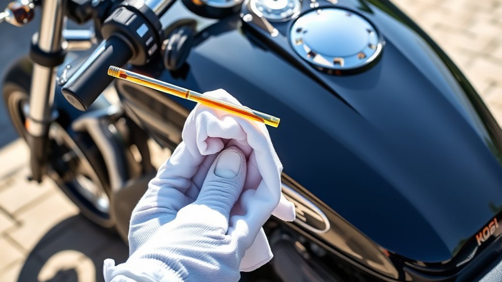 check motorcycle oil level