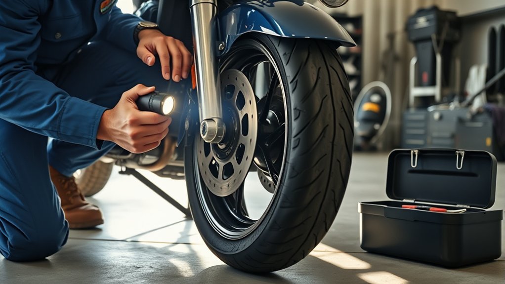 check motorcycle wheel alignment