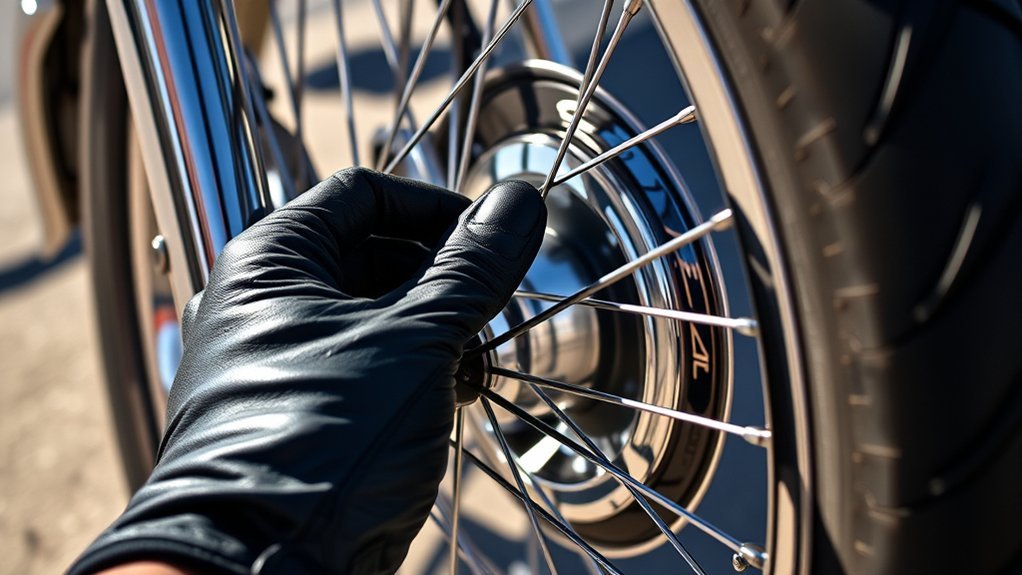 check motorcycle wheel tension