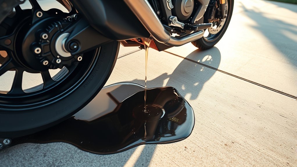 identify motorcycle oil leak