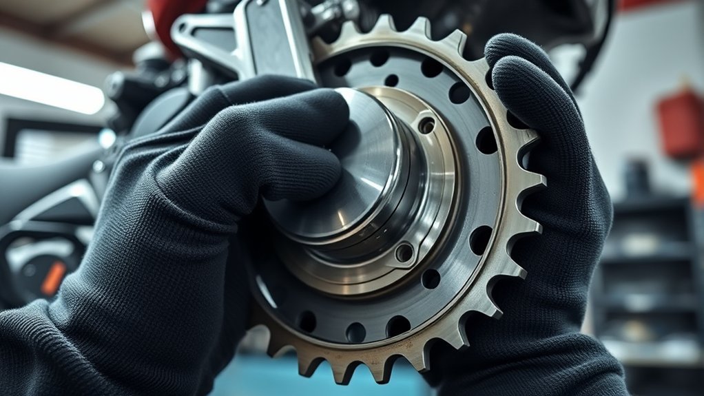 inspect motorcycle sprocket wear
