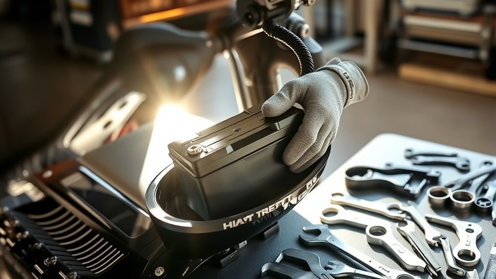 install motorcycle battery correctly