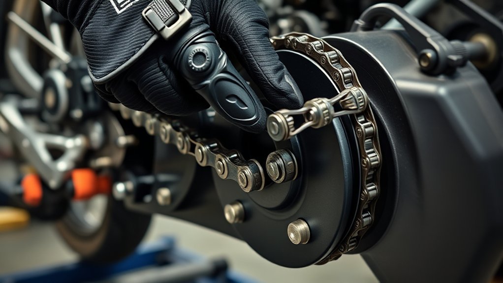 install motorcycle chain correctly