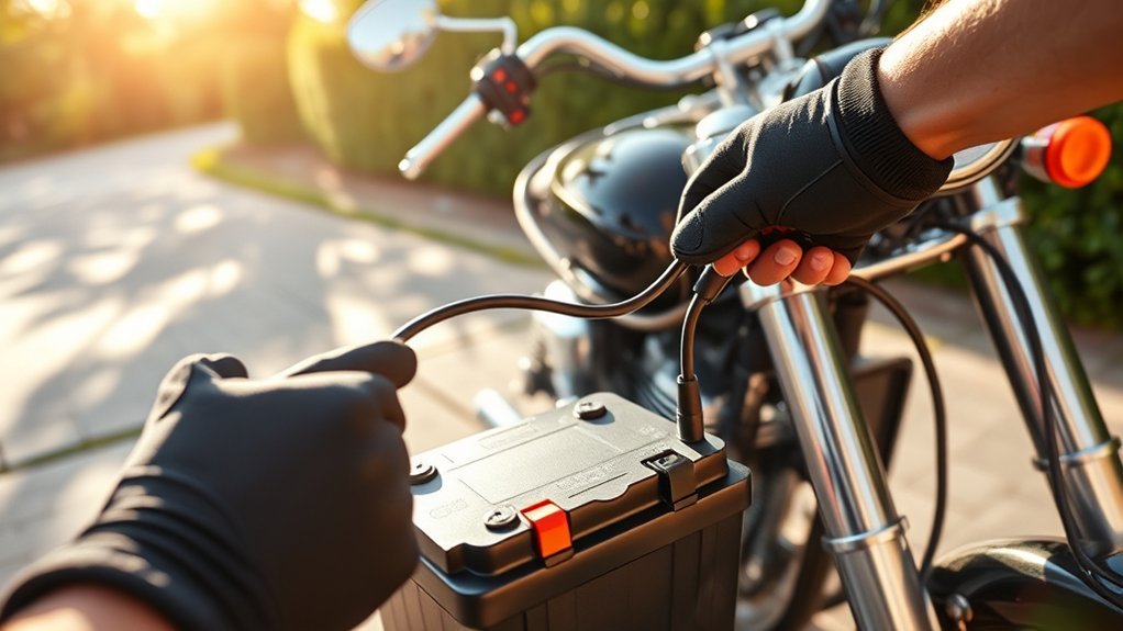 jump start motorcycle safely