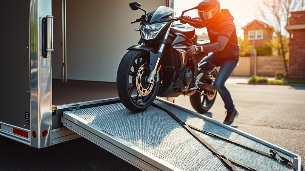 load motorcycle onto trailer