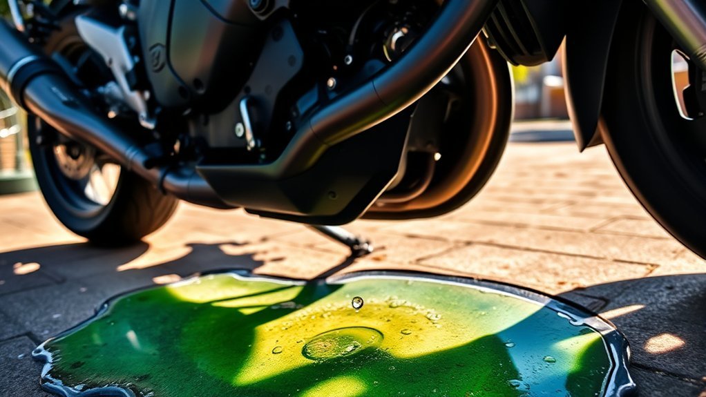 locate motorcycle coolant leak