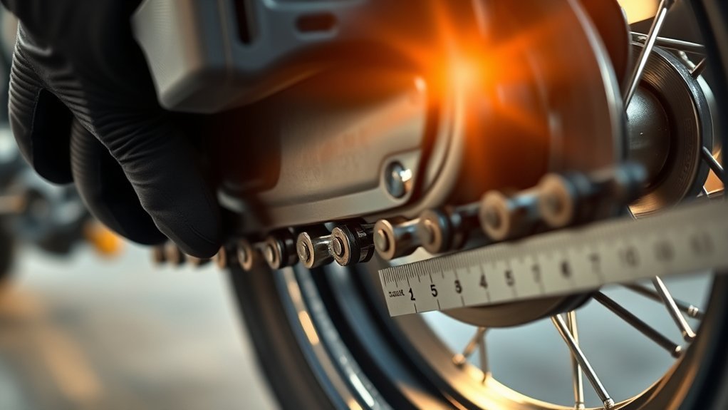 measure motorcycle chain slack