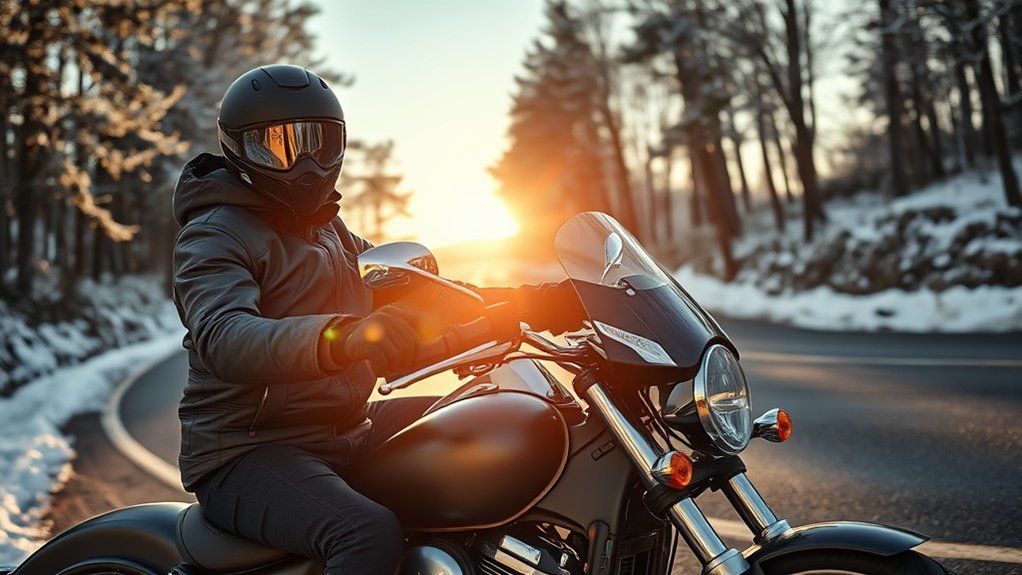 motorcycle riding in winter