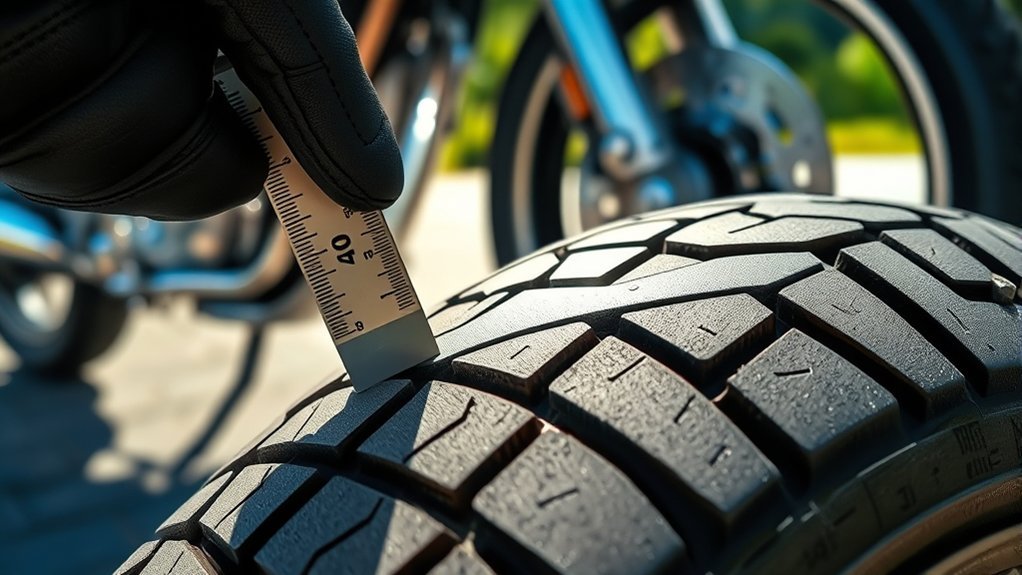 motorcycle tire tread inspection