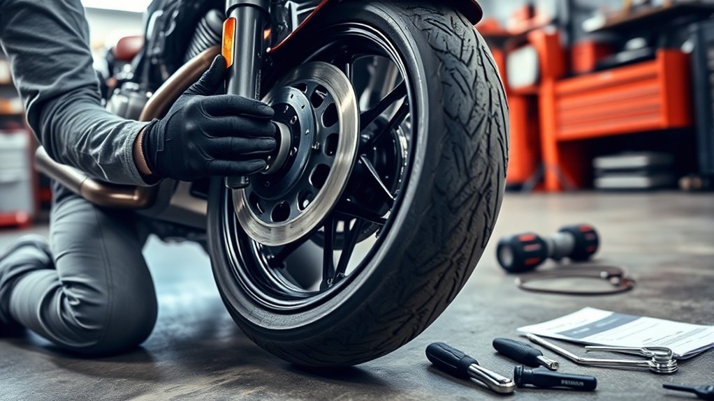 motorcycle wheel bearing inspection