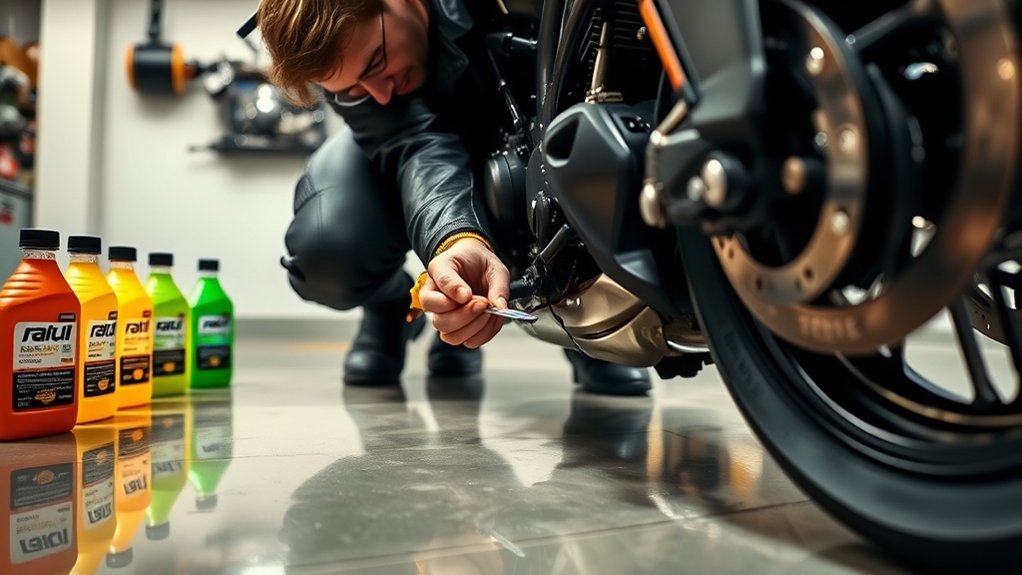 oil coolant brake fluid