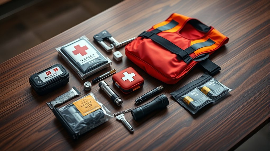 organized motorcycle emergency kit