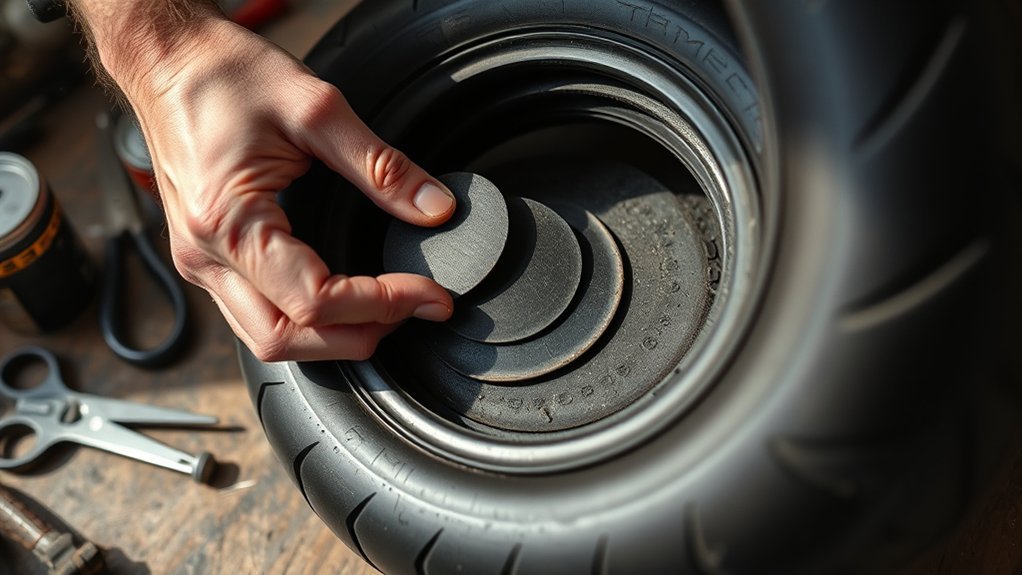 patching motorcycle tire puncture