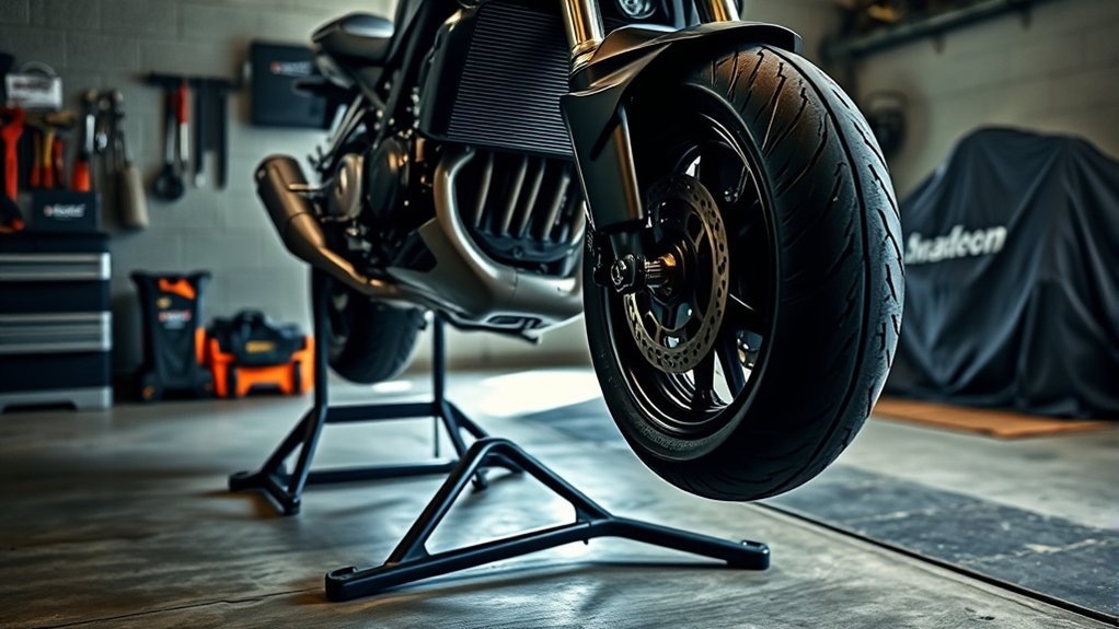 prevent motorcycle tire deformation