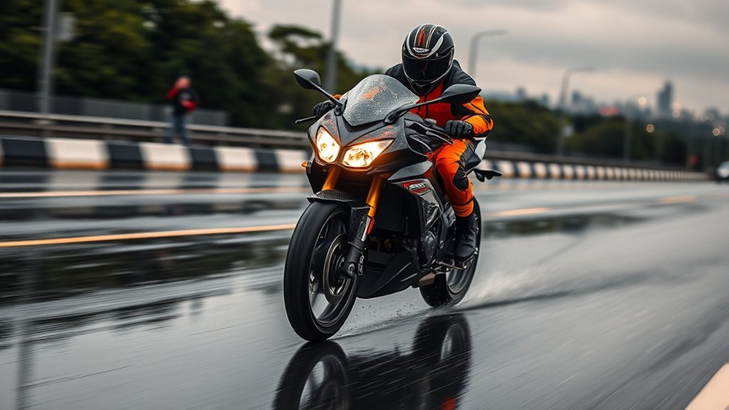 rainy conditions affect braking