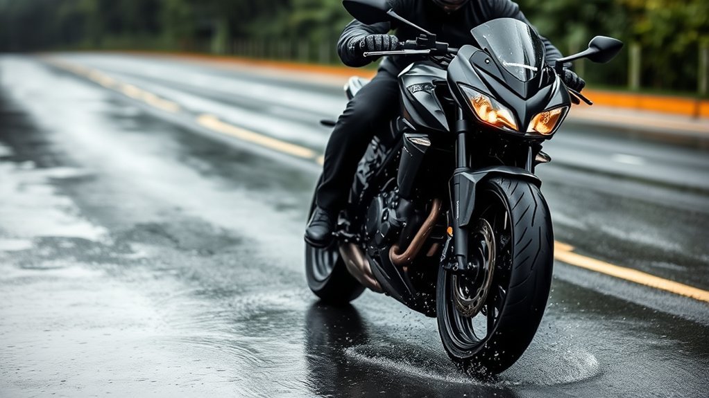 reduced traction in rain
