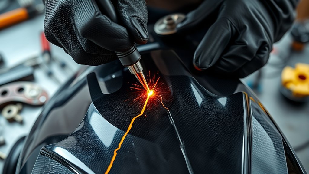 repairing motorcycle fairing cracks