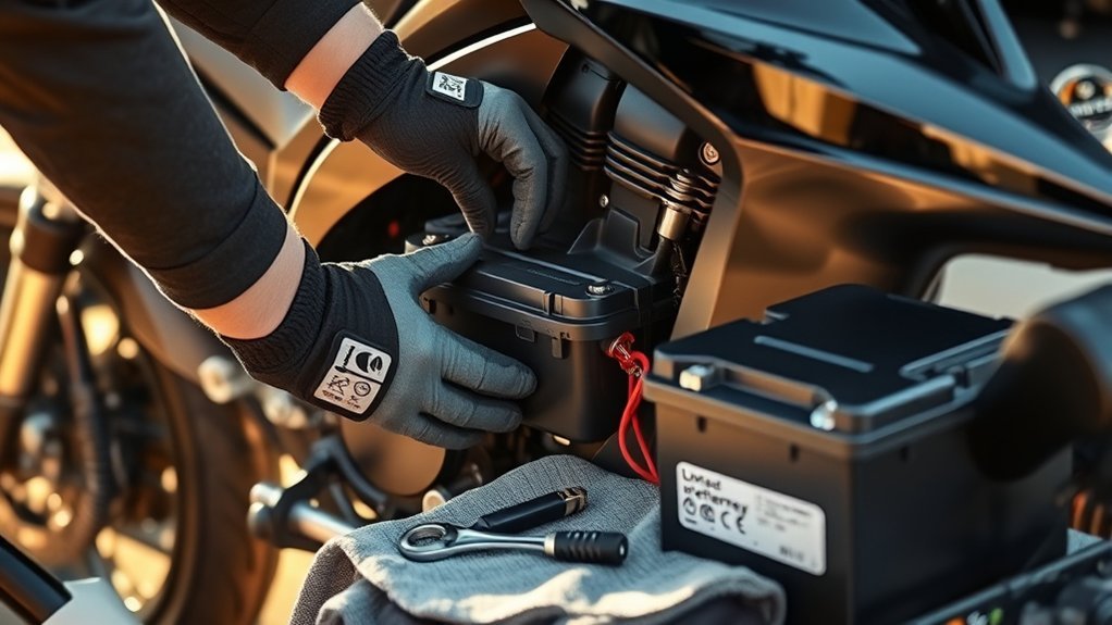 replace motorcycle battery safely