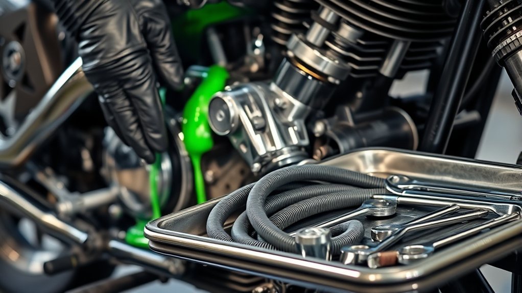 replace motorcycle coolant hoses