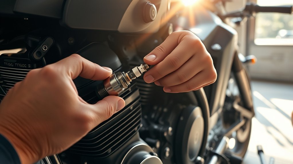 replace motorcycle spark plugs