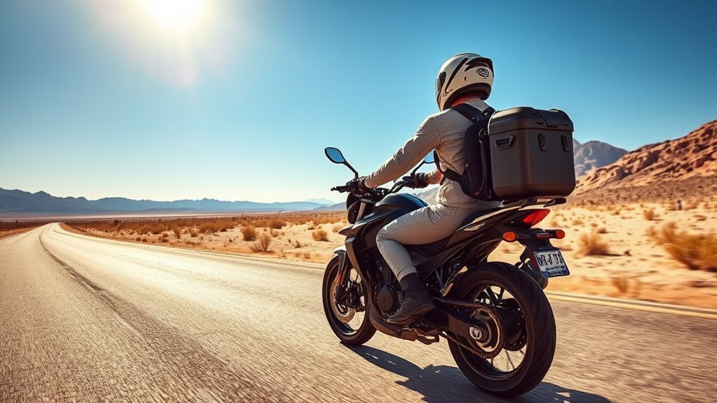riding motorcycle in heat