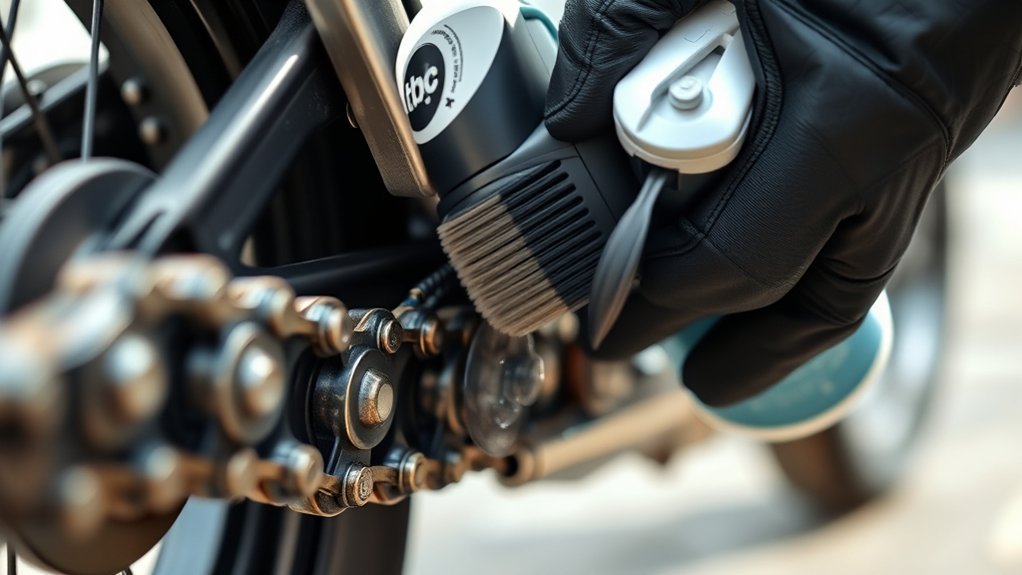 safe motorcycle chain cleaning