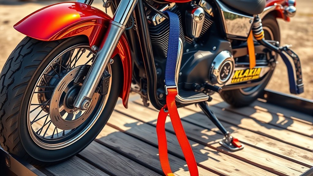 secure motorcycle for transport
