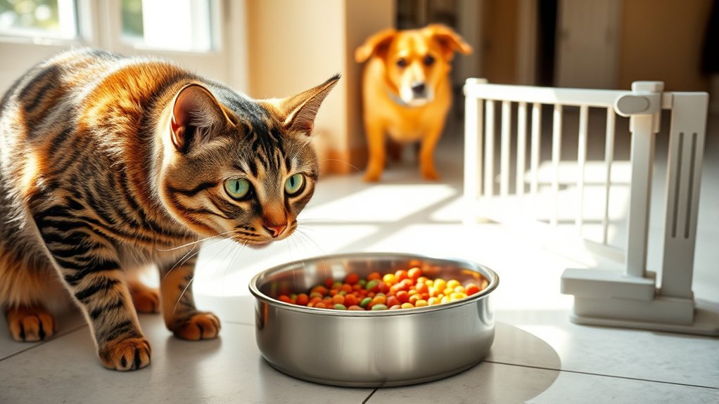 separate feeding areas established