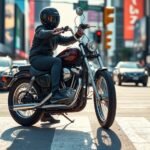 stable motorcycle at stoplights