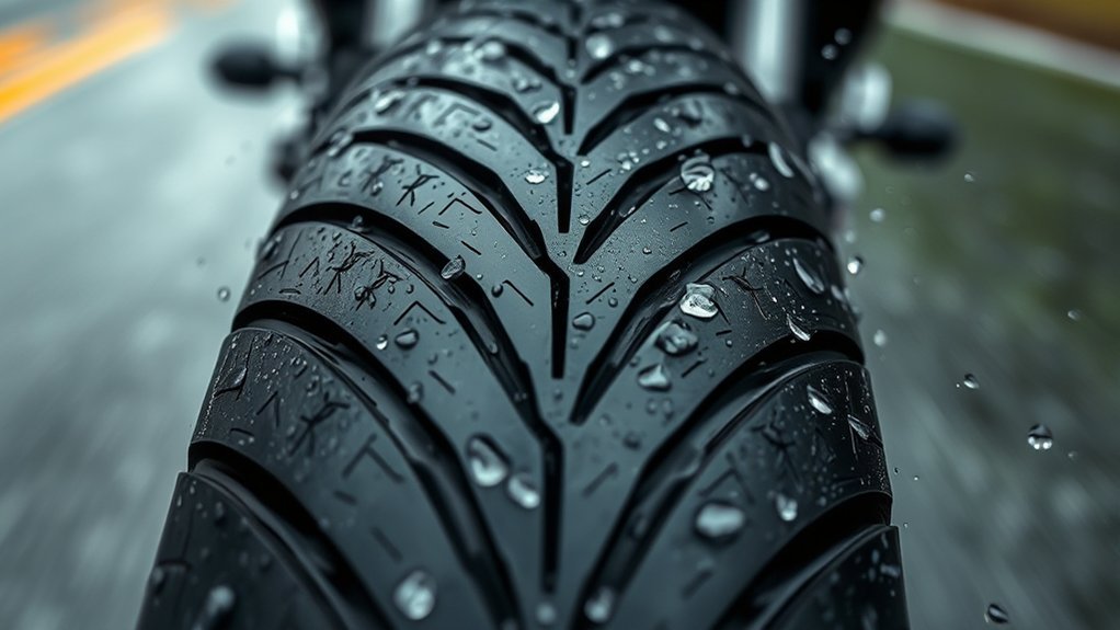 tread design enhances wet grip
