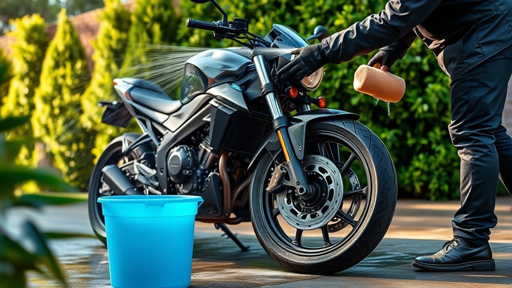wash motorcycle road salt