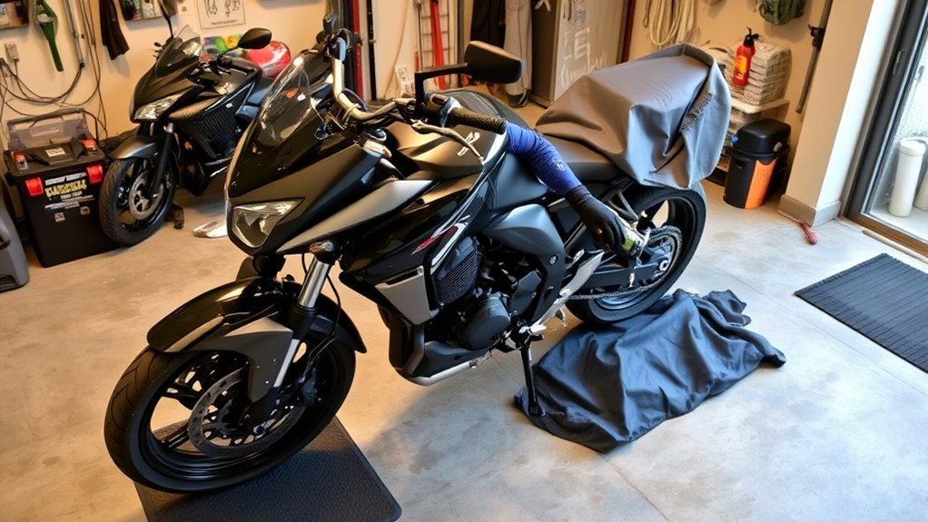 winter motorcycle storage checklist
